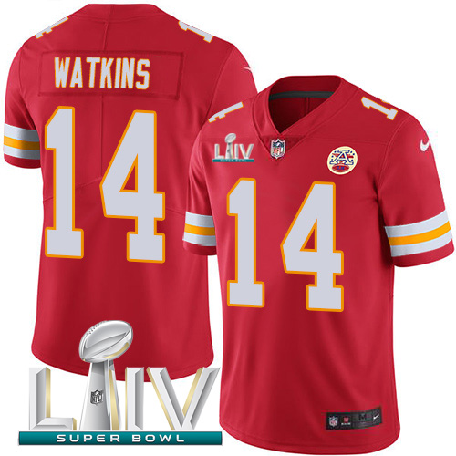 Kansas City Chiefs Nike 14 Sammy Watkins Red Super Bowl LIV 2020 Team Color Youth Stitched NFL Vapor Untouchable Limited Jersey